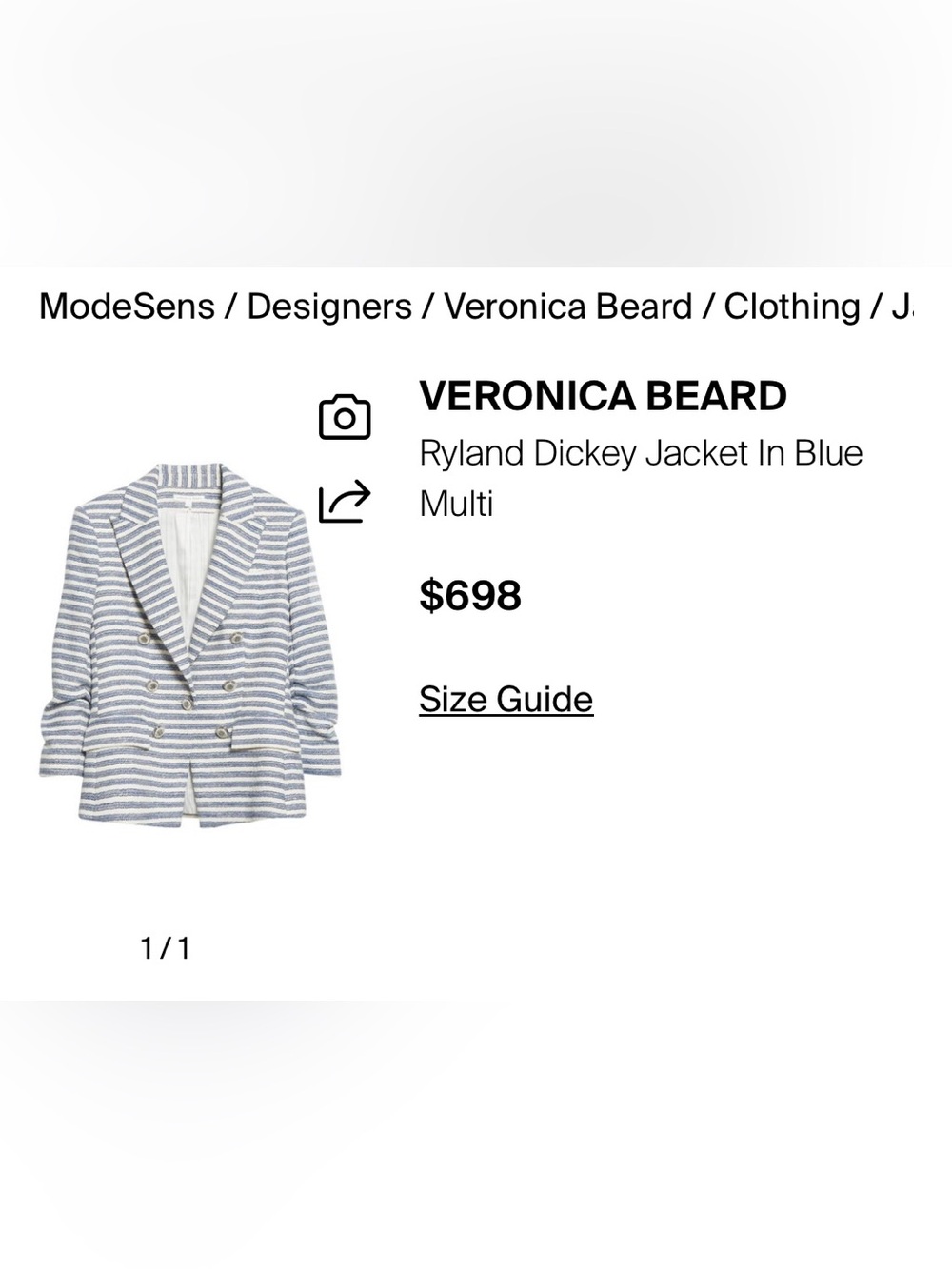 🆕 Veronica Beard Ryland Tweed Metallic Striped Skirt Suit Dickey Jacket - Picture 12 of 16